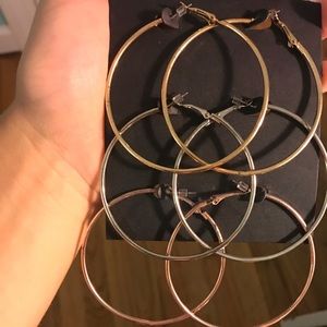 Brand new triple pair of hoop earrings